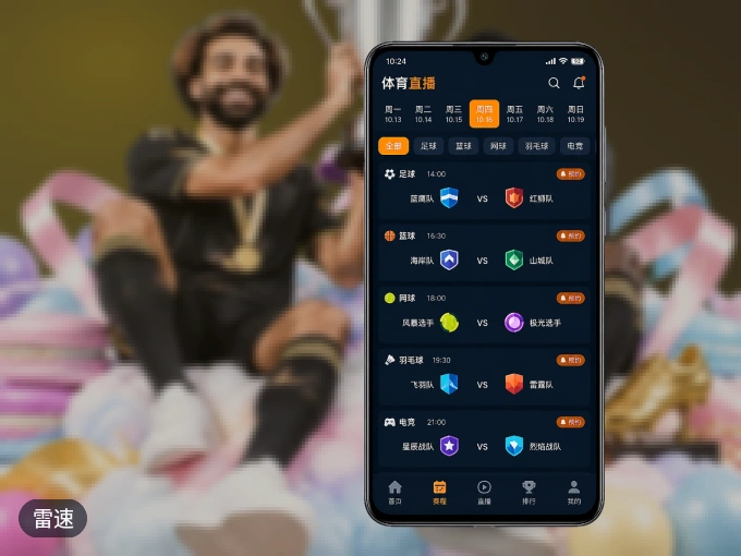雷速 APP，随时掌握比赛进程