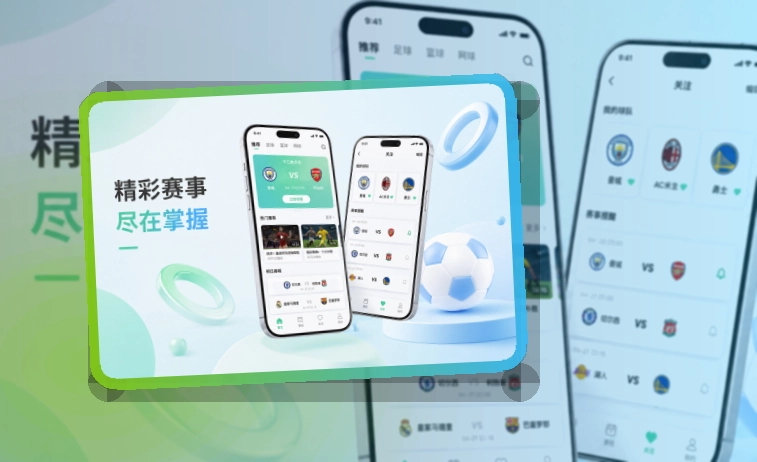 雷速 安装流程说明 · 手机端赛事入口 · 重要比赛不容易错过界面展示